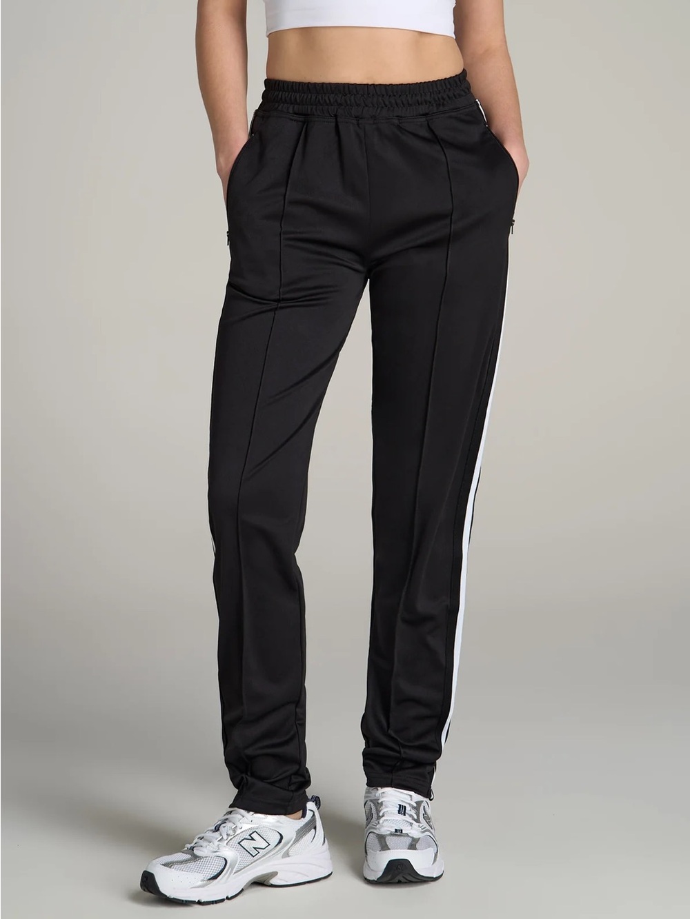American Tall Track Pants | Black Stripe | S XTall | 36” Inseam | Athleisure